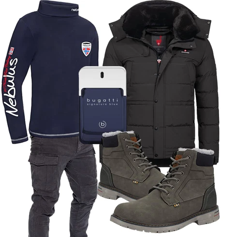 Blau Hose/Winter Parka Höhenhorn kombinieren