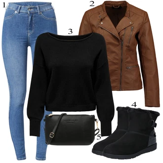 Outfit s Červená Bunda/Kabát Only "Zimní Outfit"