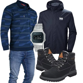 Regen Outfit mit Schwarz Winter Stiefelette/Herren Lederschuhe/SchnürStiefelette/Wasserdichter Stiefel/Gefütterte Stiefelette/TrekkingStiefel/Wasserfester Schuh/Sicherheitsschuh/Klassischer Stiefel Mishansha "Outfit für den Winter"
