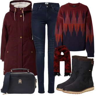 Outfity na svátky Léto s Modrá/Tmavě modrá Motorkářské Džíny Only "Zimní Outfit"