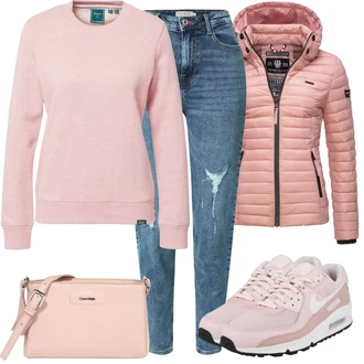 Vintage kombinacije Denim/Traper sa Plava/Svjetloplava Jeggings/Traper Tajice/rupa hlača Pieces "Outfit za zimu"
