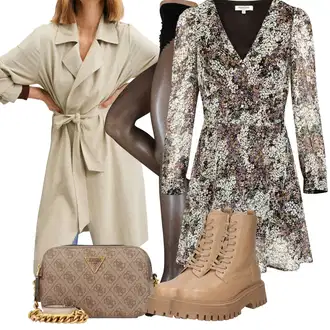 Outfity na zimu Květovaný s Žlutá/Bílá/Zelená Halenkové Šaty/Šaty na Podzim/Květinové Šaty/Šaty s dlouhým rukávem/Zimní šaty s dlouhým rukávem/Šaty S Potiskem/Šaty S Vzorem/Tvidové šaty/Zavinovací Šaty morgan "Outfity na zimu"