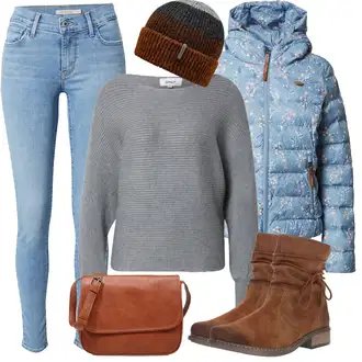 Outfit s Hnědá/Černá/Oranžová/Žlutá Pokrývka hlavy/Zimní čepice Chillouts "Outfity na zimu"