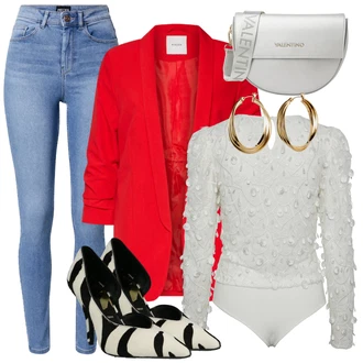 Outfity na zimu s Červená/Tmavě červená Oversize Sako/Boyfriend Sako/Dlouhý Sako/Teplákový blejzr/Kožená bunda pro muže Pieces "Outfity na zimu"