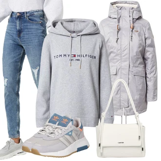 Outfity na zimu s Světle modrá/Modrá High Waist Džínové Kalhoty/Kotníková Bota/Boyfriend Džínové kalhoty/Džíny s Rozparkem/Kožené bundy/Džíny s Dírou/Girlfriend Džíny Pieces "Outfity na zimu"