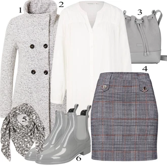 Grunge, Venkovní Outfit s Šedá/Hnědá/Béžová Pletený Fleecový Kabát/Pletený Kabát/Zimní Kabát Vlněný kabát/Vlněný Fleecový Kabát/Kabát Bouclé Only "Zimní Outfit"Look: Klasické, Francouzské, Pro Dům, Námořní, Moderní, Krásný, Venkovní, Univerzitní