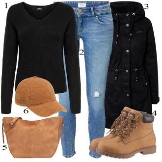 Outfit s Hnědá Dockers by Gerli "Outfity na zimu"