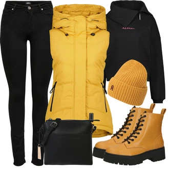 Outfit s Žlutá Klobouk Čepice Tommy Hilfiger "Přesně pro zimu"