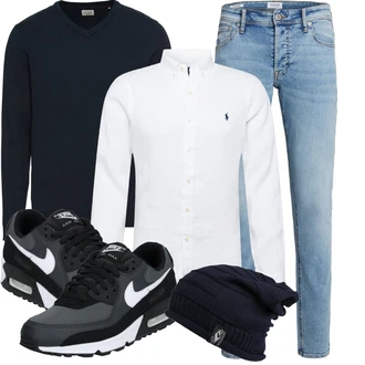 Winter Outfits Leinen mit Weiß Businesshemd/Casual Hemd/Business Hemd/Musselin Hemd/Hemdbluse/Bügelfreies Hemd Polo Ralph Lauren "Perfekt für den Winter"