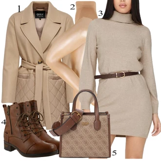 Outfity na zimu s Bílá Šaty Móda Pro Plnoštíhlou/Šaty s výstřihem/Šaty s dlouhým rukávem JdY "Zimní Outfit"