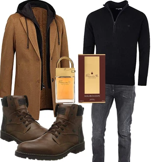 Zweiteilige Outfit mit Braun/Khaki/Beige KTWOLEN "Perfekt für den Winter"