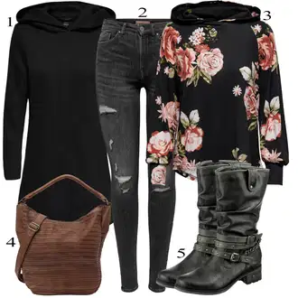 Outfit s Černá Přechodový Kabát/Softshellový Kabát/Kabát s Kapucí/Lodenový kabát/Scuba Kabát Only "Zimní Outfit"
