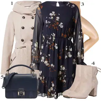 Outfit s Béžová Punčocháče HUNKEMÖLLER "Večerní Outfit"