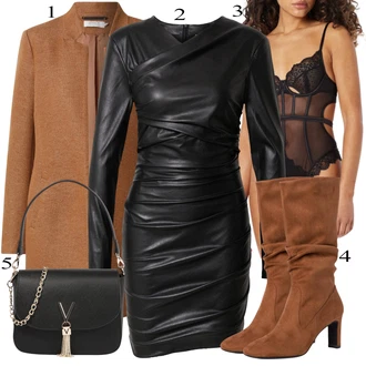 Mokri izgled Outfit sa Žuta/Crna/Bijela/Smeđa/Siva/Tamnosiva Haljina Veći Broj katy perry exclusive for about you "Tvoj otmjeni outfit"Look: Burleska, Rap, Preodjeven, moderne, Mom, Mokri izgled