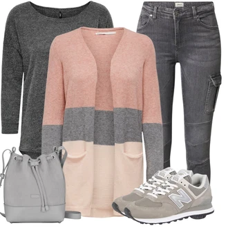 Outfity na zimu Mom s Šedá/Světle šedá/Tmavě šedá Cargo Džíny/Motorkářské Džíny Only "Perfektní na zimu"Look: Styl, 90tá léta, Mom, Old Money, Venkovní, Pracovní oděvy