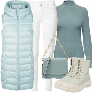 Krátká/mini Outfit s Šedá Dlouhý Zimní Kabát/Dlouhá tylová Sukně/Taška/Doplňek/Dlouhé Šaty Seidenfelt Manufaktur "Perfektní na zimu"