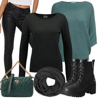 Motorka Outfit s Černá Kozačka Šněrovací Kotníková Bota/Kozačka se zipem/Motorkářská Bota/Motorkářská bota/Bojová Bota Mustang "Perfektní na zimu"Look: Skating, Motorka