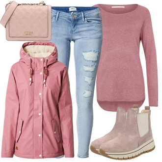 Glamourové Outfit s Světle modrá/Modrá Kožená bunda/Džín s Nízkým Pasem/Džíny s Rozparkem/Džíny s Dírou/Kožené bundy/Push up Džín/Džíny s Nízkým Sedem Only "Perfektní na zimu"Look: Bezešvé, Glamourové, Sexy, Fancy, Layered, Ležérní, Trendový, Boho