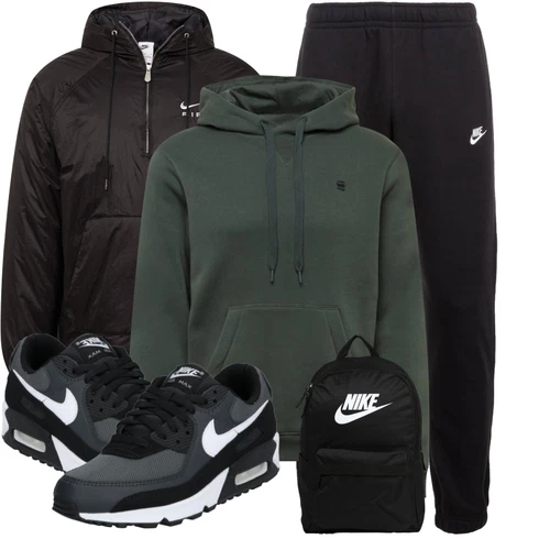 7/8-lang Schwarz/Dunkelgrau JoggingHose/Jogger Hose/TrainingsHose/SportHose/FleeceHose/JerseyHose Nike Sportswear kombinieren