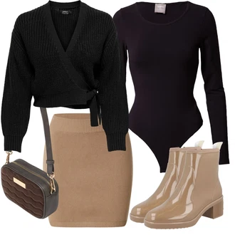 Outfity na zimu s Černá/Fialová Móda Pro Plnoštíhlou Pletenina veľkej veľkosti/Dámské spodní prádlo a plavky/Halenka Móda Pro Plnoštíhlou about you x sofia tsakiridou, Móda Pro Plnoštíhlou Pletenina veľkej veľkosti Only "Stylový zimní outfity"