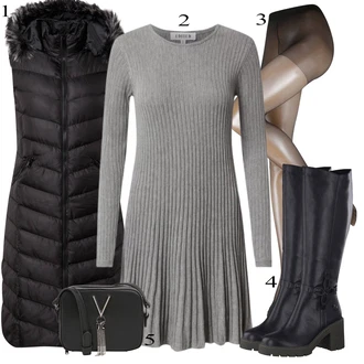 Outfity na zimu Ke kolenům Viskóza s Šedá/Světle šedá/Tmavě šedá Edited "Perfektní na zimu"