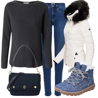 teplý Outfit sa Bijela/Krem/Bež Kaput/Izuzetna jakna/Puferica Jakna/Donja Jakna/Snježna Jakna/Skijaška jakna/Zimska Parka/Ljetna pod-jakna/Zimska Jakna Navahoo "Udoban zimski outfit"
