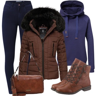 teplý Outfit sa Smeđa/Kaki/Tamnosmeđa/Siva Izuzetna jakna/Zimska Jakna/Jesenska jakna/Donja Jakna/Zimska Parka/Puferica Jakna Navahoo "Udoban zimski outfit"