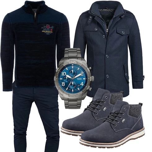 Blau Overall/Wintermantel/Winter Parka Indicode Jeans kombinieren