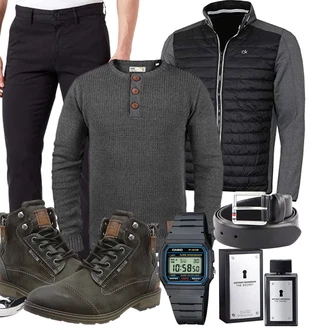 Winter Outfits Feine mit Schwarz Unkategorisiert !Solid "Winter Outfit"Look: Coole, Büro, Moderne, Dad, Feine, Business