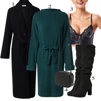 Outfity na zimu Ke kolenům Viskóza s Tmavě zelená/Tyrkysový/Zelená Edited "Outfity na zimu"