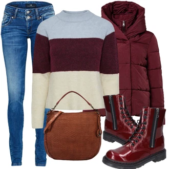 Vintage outfity Džínovina s Modrá/Tmavě modrá Kožená bunda/Push up Džín/Kožené Boty/Slim Fit Džíny/Zimní bunda/Džín s Nízkým Pasem/Kotníková Bota/Motorkářské Džíny/Džíny s Nízkým Sedem LTB "Zimní Outfit"