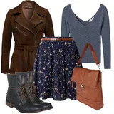 Outfity na zimu černé sukně image