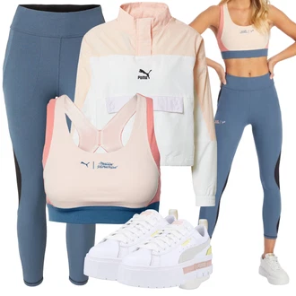 Outfit s Růžová/Oranžová/Vícebarevný/Fialová/Béžová Krabice bunda/Krátký Bund/Krátký Bund/Letní Bund/Větrovka Puma "Zimní Outfit"