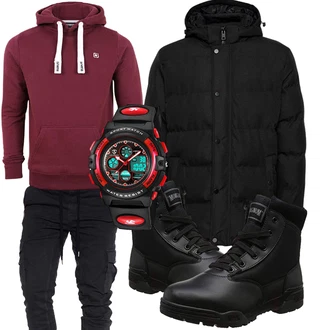 Winter Outfits Feine mit Schwarz Unkategorisiert Blend "Winterlicher Look"Look: Moderne, Sportlich, Indoor, Feine, Lack