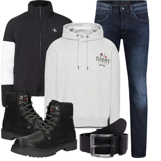 Winter Outfits Vintage mit Grau Jeans/Schlaghose MAC "Winterlicher Look"Look: Vintage