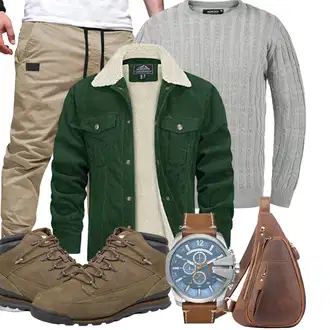 Winter Outfits Vintage mit Braun Unkategorisiert Leathario "Winterlicher Look"Look: Emo, Dad, Premium, Unisex, Rad, Uni, Metal, Vintage, Business