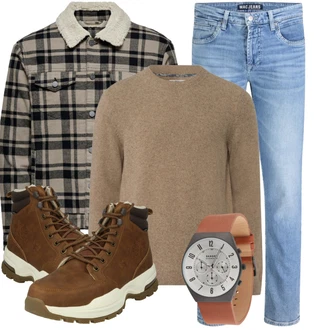 Winter Outfits Vintage mit Grau Jeans MAC "Winterlicher Look"Look: Vintage