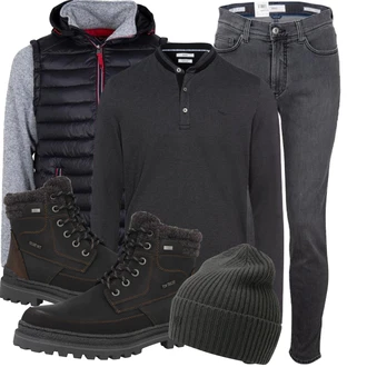 Kaschmir Outfit mit Schwarz Hut Tommy Hilfiger "Winterlicher Look"
