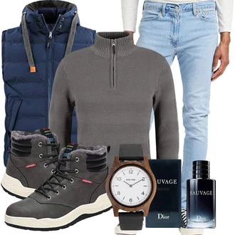 Winter Outfits Feine mit Grau Unkategorisiert b BLEND "Winterliches Freizeit Outfit"Look: Feine, Büro, Classic, Sportlich