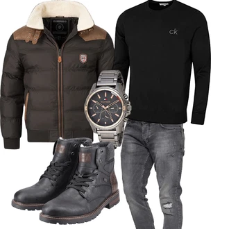 Winter Outfits Golf mit Schwarz Unkategorisiert Calvin Klein "Winterliches Freizeit Outfit"Look: Golf