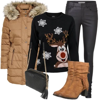 Outfit s Béžová/Hnědá Klasická Kozačka/Vintage Kozačka/Westernová Kotníková Bota/Bota se širokým nohavici/Letní kotníková Kozačka/Kotníková Bota s Podšívkou/Kovbojská kotníková bota/Vintage Kotníková Bota Rieker "Zimní look"