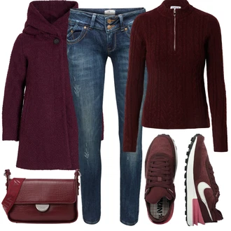 Outfity na zimu Dlouhé / Maxi s Červená Taška Přes Rameno valentino "Zimní outfit pro volný čas"