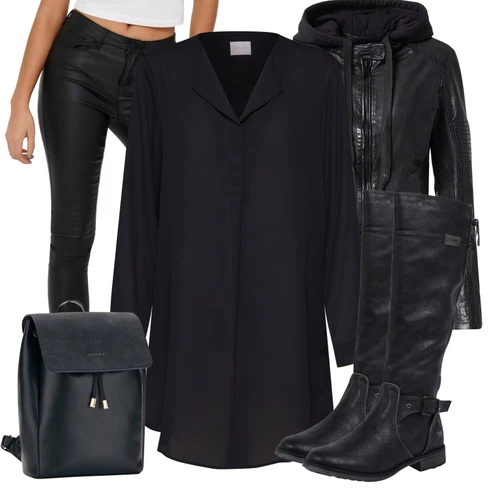 Kombinace Černá/Tmavě modrá Tunikové Tričko/Oversize Halenka/Elegantní Tunika/Klasická tunika/Dlouhá Halenka Vila