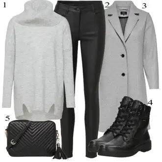 Outfit sa Crna Čizmica Gležnjača na Vezanje Legero "zimski outifit"