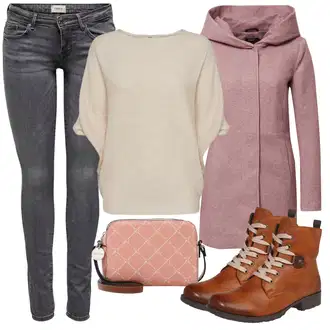 Mom Outfit s Růžová/Fialová/Hnědá/Červená Pletený Kabát/Kabát s Kapucí/Pletený Fleecový Kabát/Zimní Kabát Vlněný kabát/Fleecový Kabát/Lodenový kabát/Vlněný Fleecový Kabát Only "Zimní outfity"Look: Pro Dům, Mom, Krásný, Venkovní, Příliš oblečený, Univerzitní