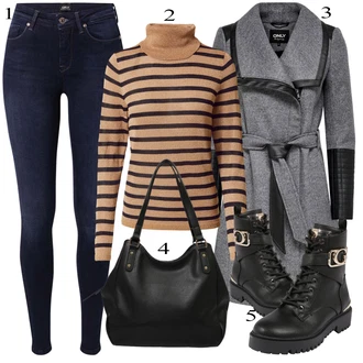 outfit mit Škorenj Gležnar na Vezalke Guess "Zimska oblačila"