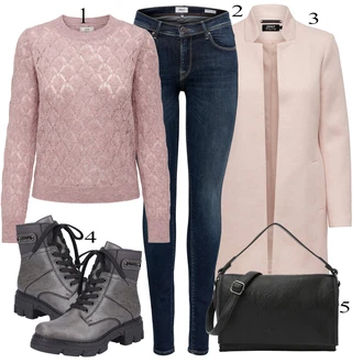 Zimske Outfiti mit Bež Pletene velika velikost JdY "Zimska oblačila"