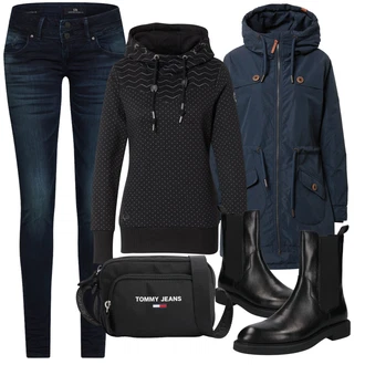 Dlouhé Outfit s Modrá/Bílá/Hnědá/Tmavě modrá/Světle modrá Kožená bunda/Push up Džín/Kožená Pánská Bund/Termální Džíny/Kožené Boty LTB "Zimní outfity"