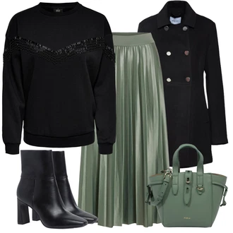 Outfity na zimu Lehké 3/4 délka s Tmavě zelená/Zelená Vila "Zimní outfity"