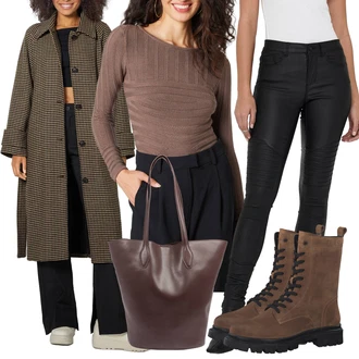 Outfit s Červená Kozačka Šněrovací Kotníková Bota S.Oliver "Zimní outfity"